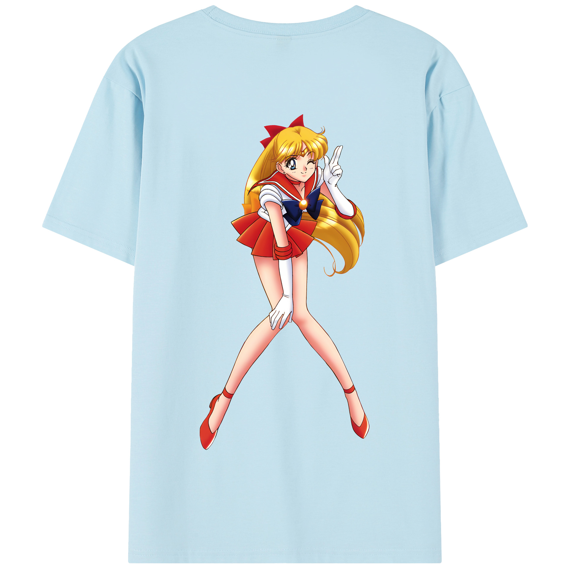 （画像用） 美少女戦士セーラームーン 愛野 美奈子 あいの みなこ Sailor Moon Aino Minako 綿100％半袖Tシャツ（背面プリント）